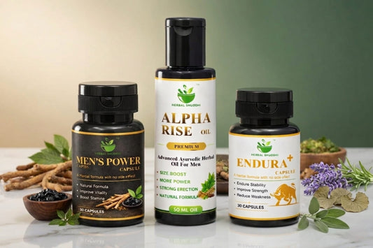 Herbal Shuddhi Men's Wellness Combo | Men's Power Capsules + Endura+ Capsules + Alpha Rise Oil