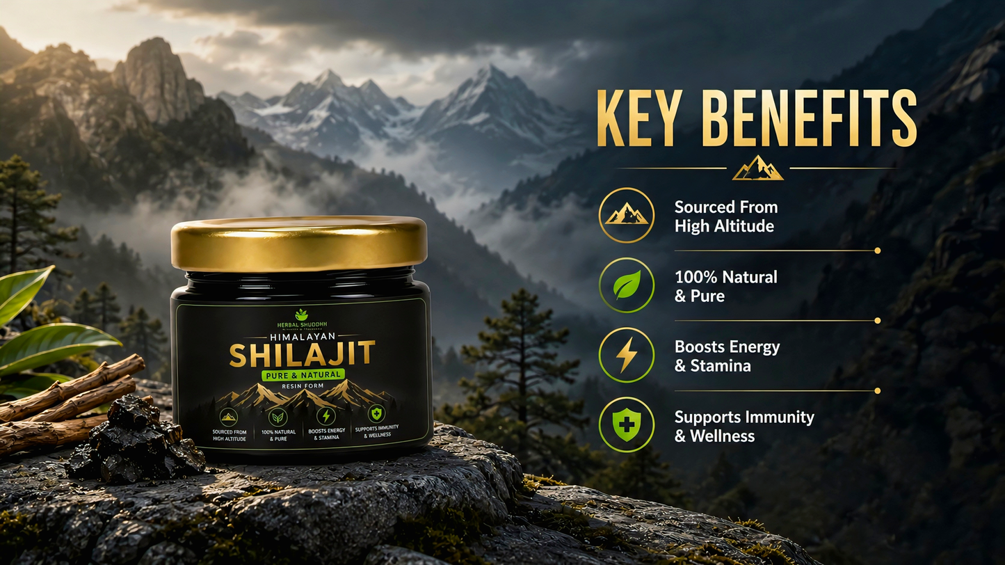 Herbal Shuddhi Himalayan Shilajit Resin | Pure & Natural