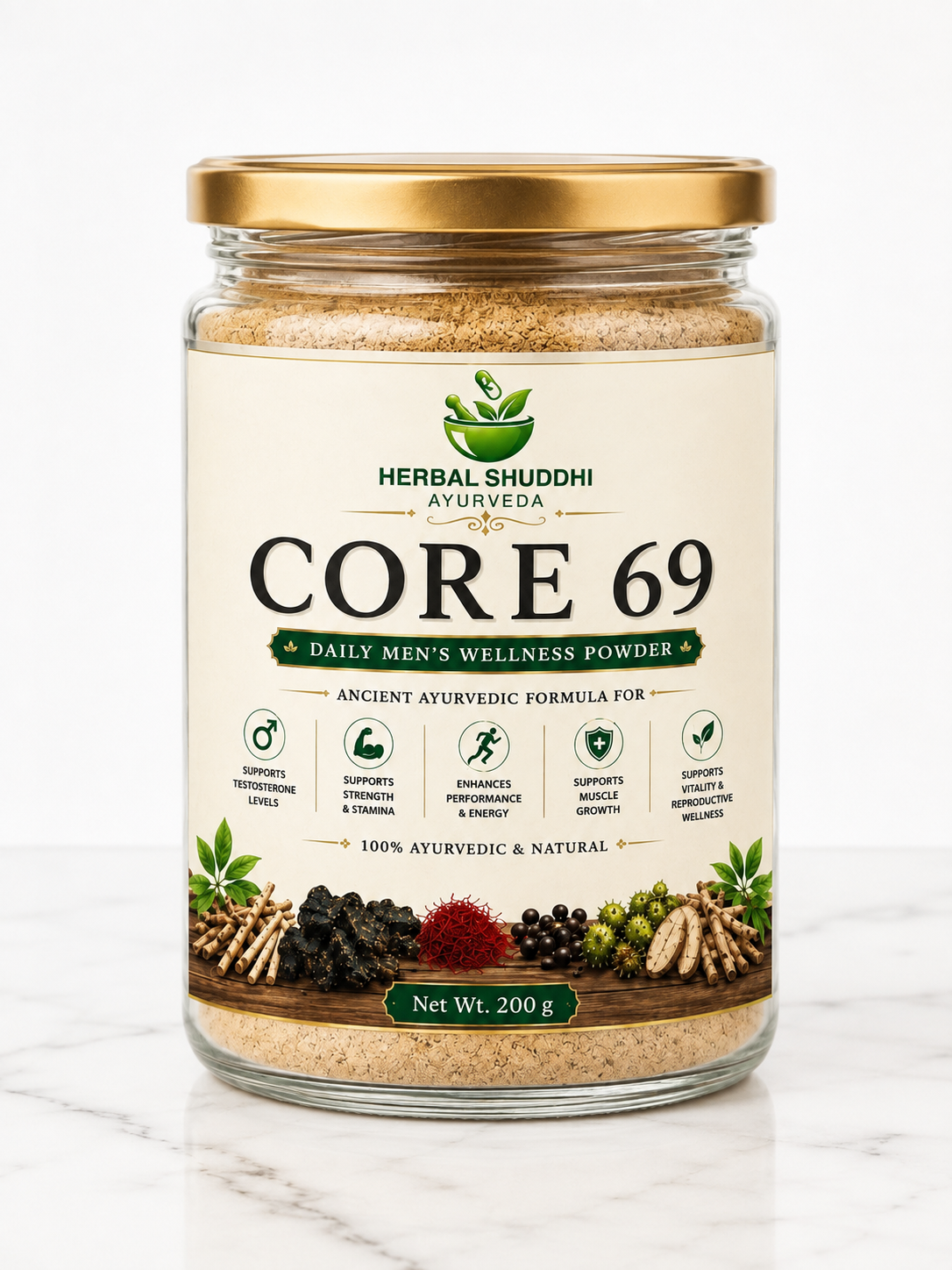 Herbal Shuddhi Core 69 | Daily Men’s Wellness Powder | 200 GM