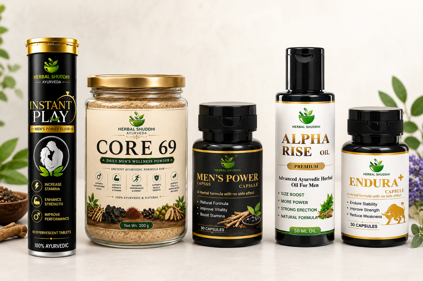 Herbal Shuddhi Complete Men’s Wellness Combo | 5 Products