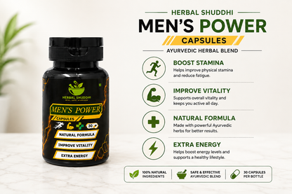 Herbal Shuddhi Men’s Power Combo | 2 Capsules + Extra Large Oil 60 ML